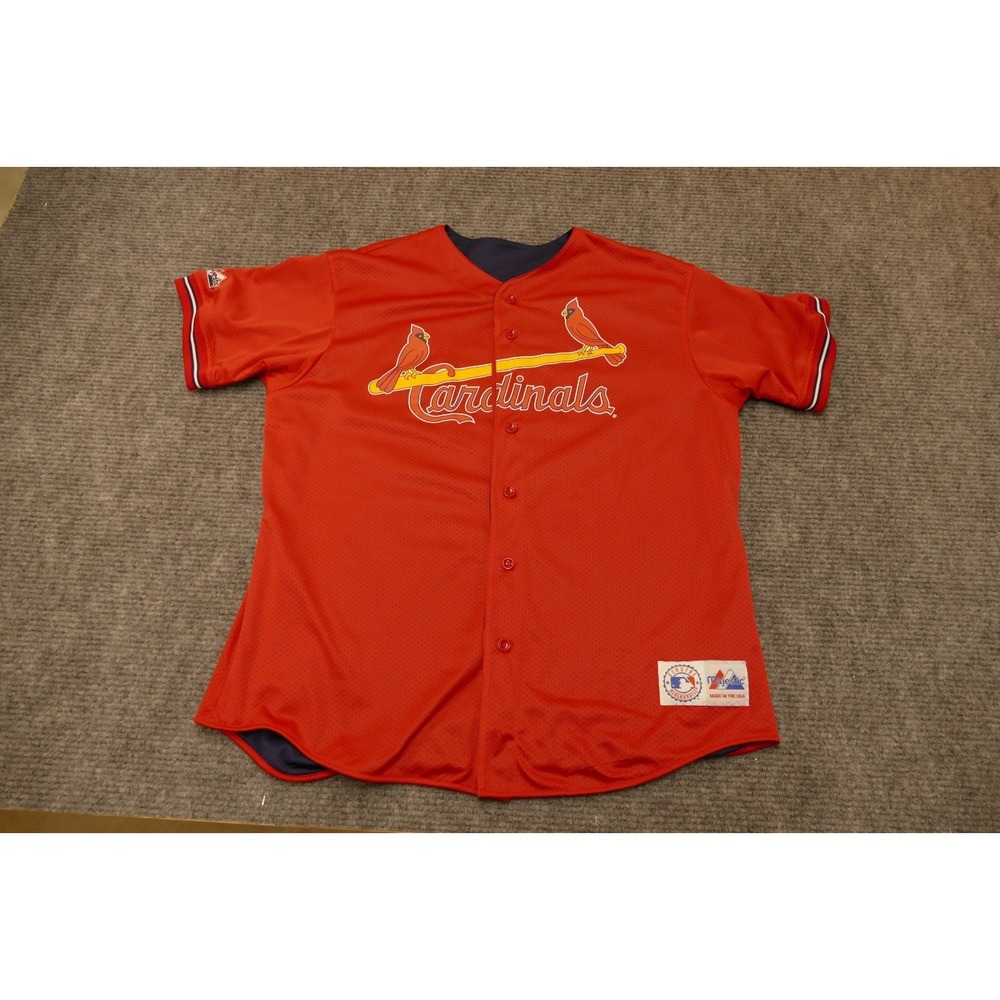 St. Louis Cardinals Large Jersey Majestic Button Up Genuine MLB Vintage XL